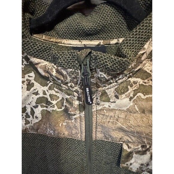 Mens XL RealTree Jacquard Fleece Pullover Timber‎ Camo Camouflage Jacket Shirt - Picture 4 of 14